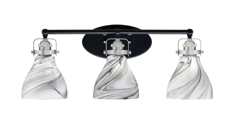 Toltec Lighting - 1933-MBBN-4769 - Three Light Bath Bar - Easton - Matte Black & Brushed Nickel