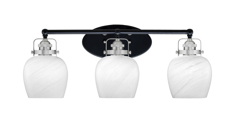 Toltec Lighting - 1933-MBBN-4811 - Three Light Bath Bar - Easton - Matte Black & Brushed Nickel