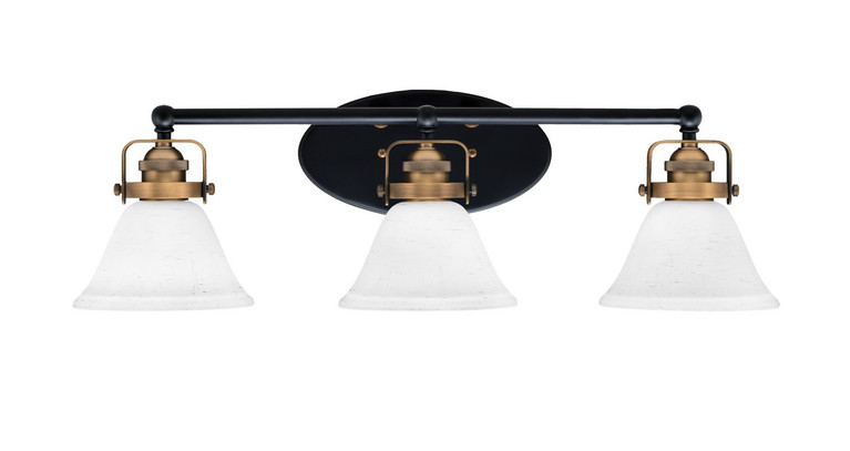 Toltec Lighting - 1933-MBBR-311 - Three Light Bath Bar - Easton - Matte Black & Brass
