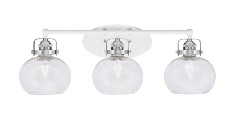 Toltec Lighting - 1933-WHBN-202 - Three Light Bath Bar - Easton - White & Brushed Nickel