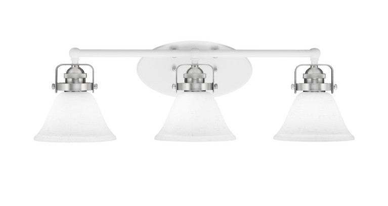 Toltec Lighting - 1933-WHBN-311 - Three Light Bath Bar - Easton - White & Brushed Nickel