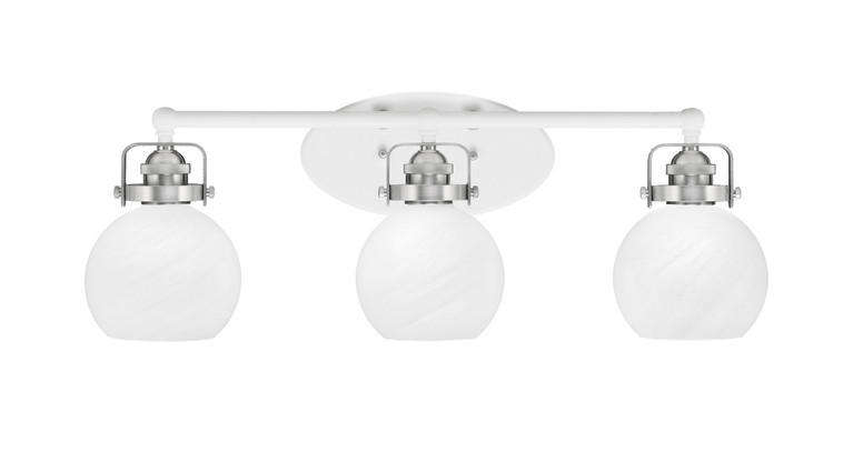 Toltec Lighting - 1933-WHBN-4101 - Three Light Bath Bar - Easton - White & Brushed Nickel