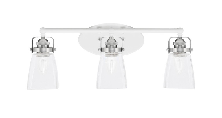 Toltec Lighting - 1933-WHBN-461 - Three Light Bath Bar - Easton - White & Brushed Nickel