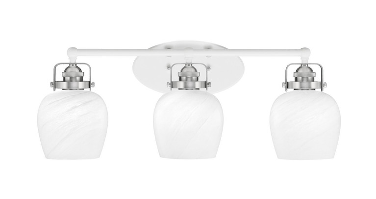 Toltec Lighting - 1933-WHBN-4811 - Three Light Bath Bar - Easton - White & Brushed Nickel