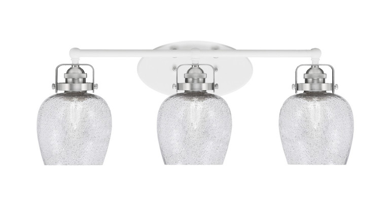 Toltec Lighting - 1933-WHBN-4812 - Three Light Bath Bar - Easton - White & Brushed Nickel