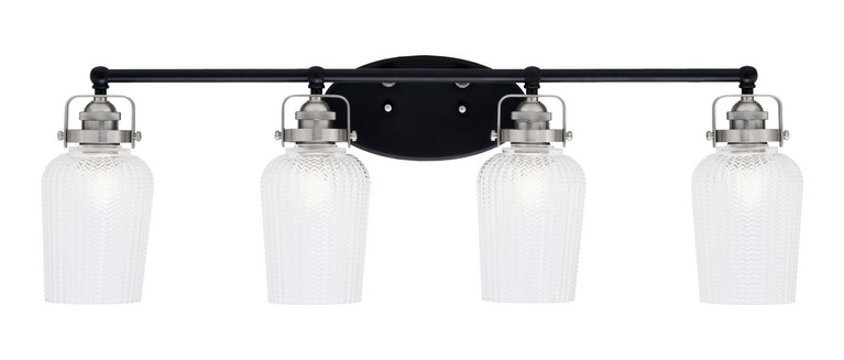 Toltec Lighting - 1934-MBBN-4250 - Four Light Bath Bar - Easton - Matte Black & Brushed Nickel