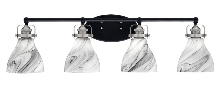 Toltec Lighting - 1934-MBBN-4769 - Four Light Bath Bar - Easton - Matte Black & Brushed Nickel