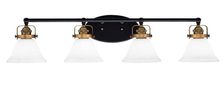 Toltec Lighting - 1934-MBBR-311 - Four Light Bath Bar - Easton - Matte Black & Brass