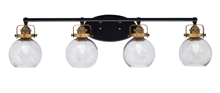 Toltec Lighting - 1934-MBBR-4102 - Four Light Bath Bar - Easton - Matte Black & Brass
