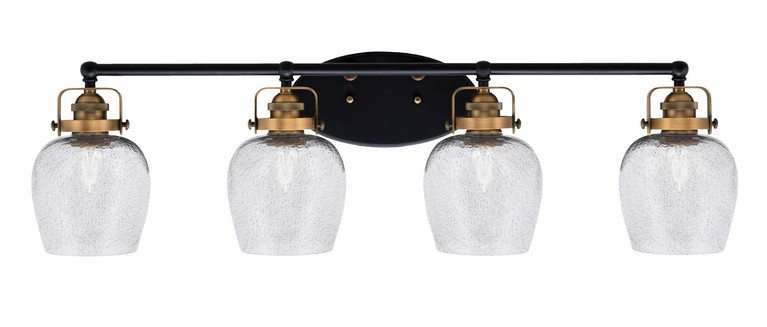 Toltec Lighting - 1934-MBBR-4812 - Four Light Bath Bar - Easton - Matte Black & Brass