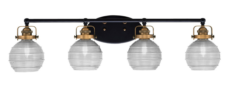 Toltec Lighting - 1934-MBBR-5110 - Four Light Bath Bar - Easton - Matte Black & Brass