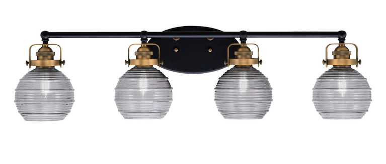 Toltec Lighting - 1934-MBBR-5112 - Four Light Bath Bar - Easton - Matte Black & Brass