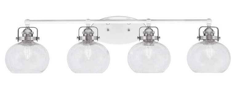 Toltec Lighting - 1934-WHBN-202 - Four Light Bath Bar - Easton - White & Brushed Nickel