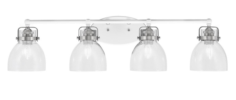 Toltec Lighting - 1934-WHBN-4110 - Four Light Bath Bar - Easton - White & Brushed Nickel