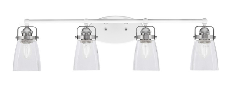 Toltec Lighting - 1934-WHBN-461 - Four Light Bath Bar - Easton - White & Brushed Nickel