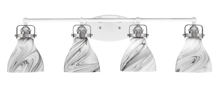 Toltec Lighting - 1934-WHBN-4769 - Four Light Bath Bar - Easton - White & Brushed Nickel