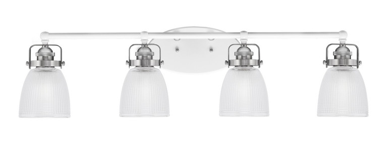 Toltec Lighting - 1934-WHBN-500 - Four Light Bath Bar - Easton - White & Brushed Nickel