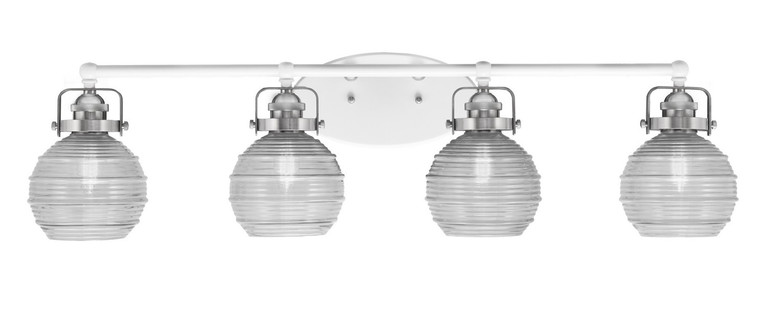 Toltec Lighting - 1934-WHBN-5110 - Four Light Bath Bar - Easton - White & Brushed Nickel