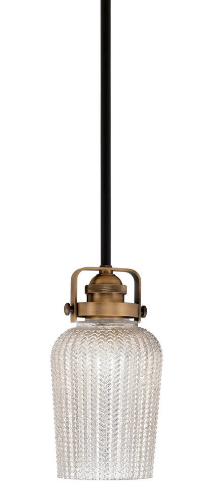 Toltec Lighting - 1941-MBBR-4253 - One Light Mini Pendant - Easton - Matte Black & Brass