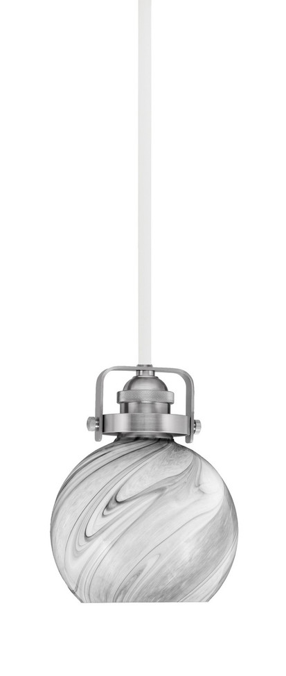 Toltec Lighting - 1941-WHBN-4109 - One Light Mini Pendant - Easton - White & Brushed Nickel