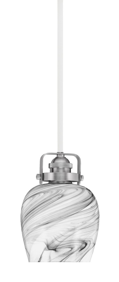 Toltec Lighting - 1941-WHBN-4819 - One Light Mini Pendant - Easton - White & Brushed Nickel