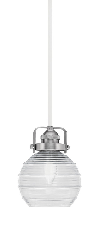 Toltec Lighting - 1941-WHBN-5110 - One Light Mini Pendant - Easton - White & Brushed Nickel