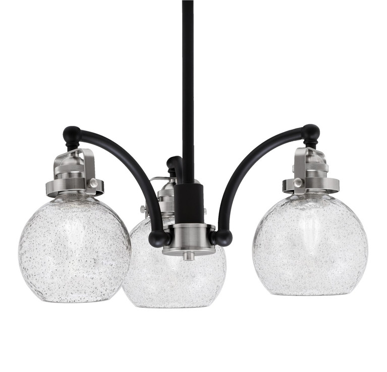 Toltec Lighting - 1943-MBBN-4102 - Three Light Chandelier - Easton - Matte Black & Brushed Nickel