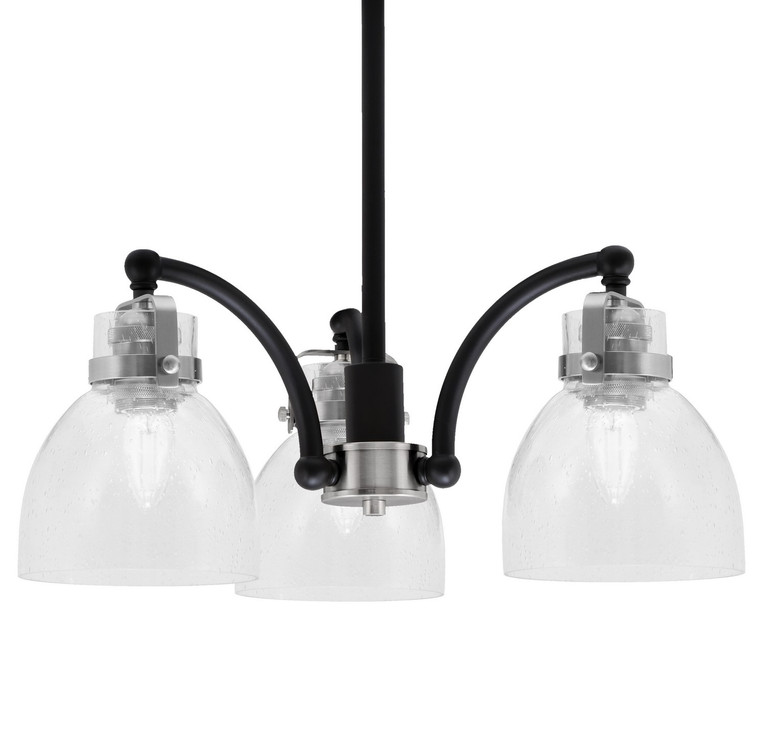 Toltec Lighting - 1943-MBBN-4110 - Three Light Chandelier - Easton - Matte Black & Brushed Nickel