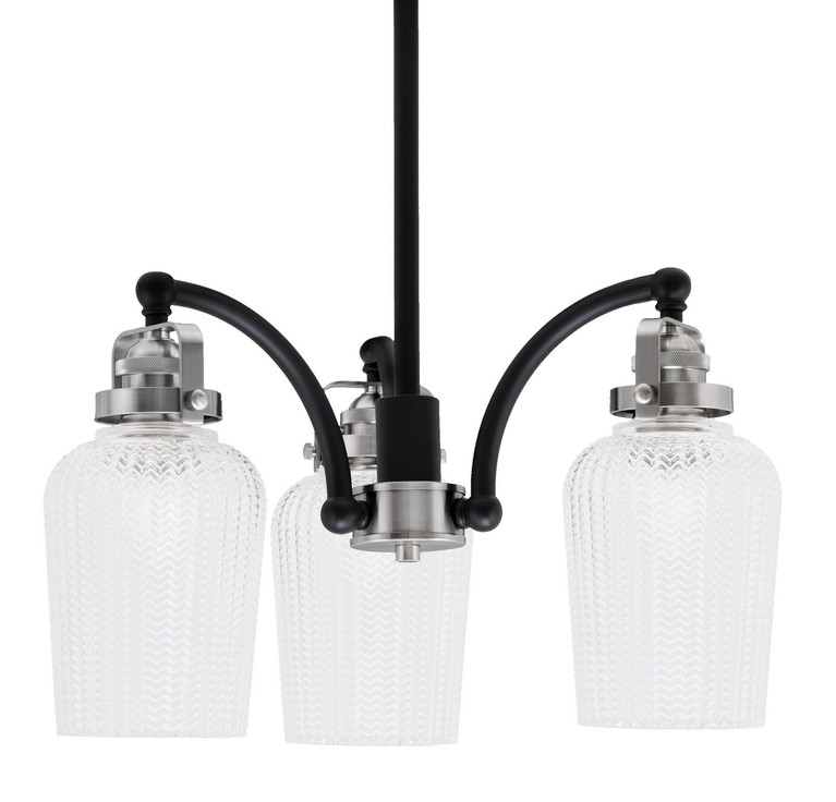 Toltec Lighting - 1943-MBBN-4250 - Three Light Chandelier - Easton - Matte Black & Brushed Nickel
