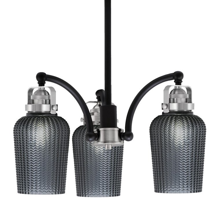 Toltec Lighting - 1943-MBBN-4252 - Three Light Chandelier - Easton - Matte Black & Brushed Nickel