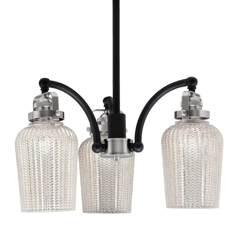 Toltec Lighting - 1943-MBBN-4253 - Three Light Chandelier - Easton - Matte Black & Brushed Nickel