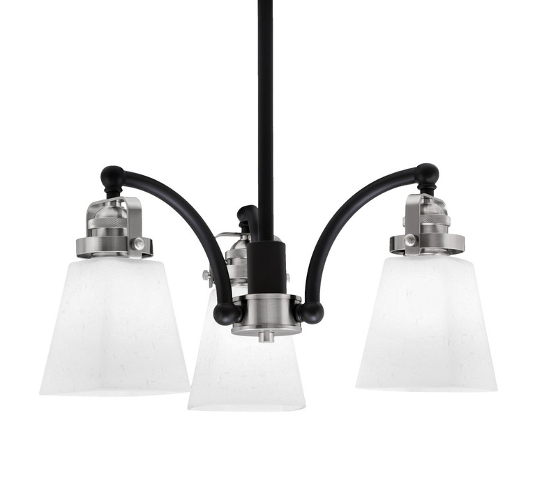 Toltec Lighting - 1943-MBBN-460 - Three Light Chandelier - Easton - Matte Black & Brushed Nickel