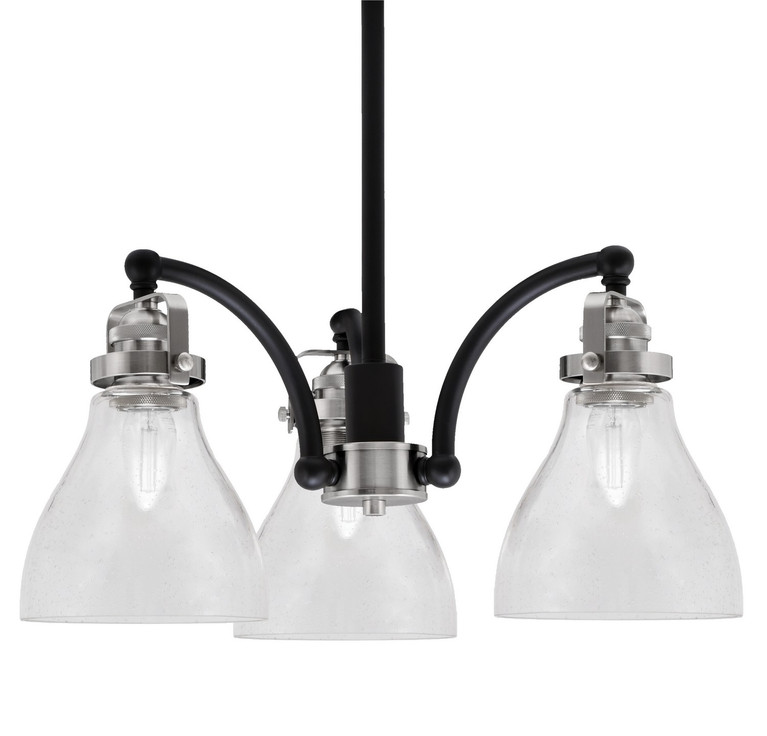 Toltec Lighting - 1943-MBBN-4760 - Three Light Chandelier - Easton - Matte Black & Brushed Nickel