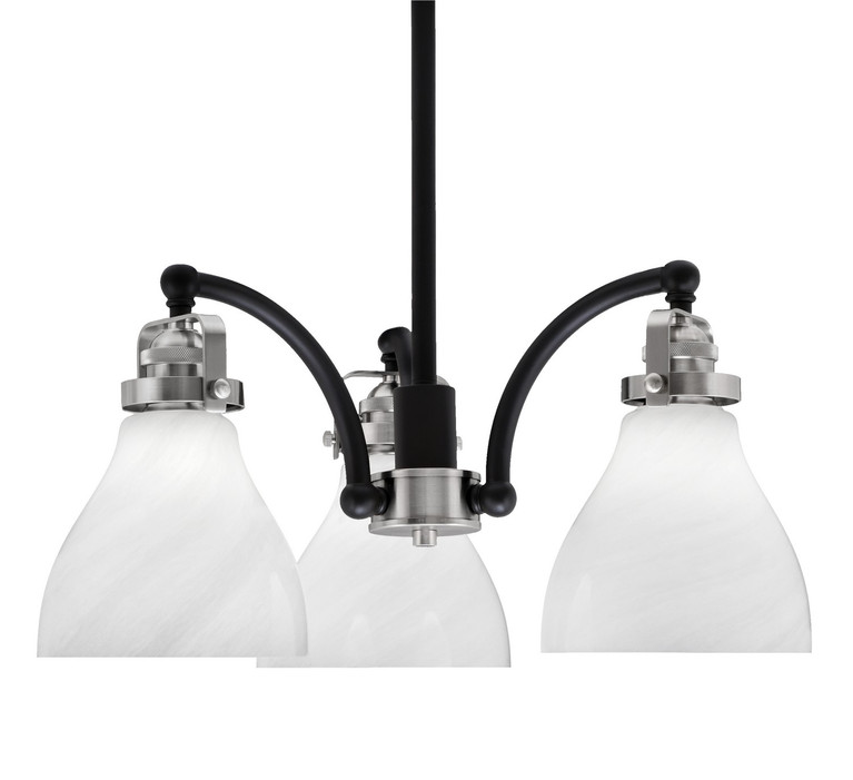 Toltec Lighting - 1943-MBBN-4761 - Three Light Chandelier - Easton - Matte Black & Brushed Nickel