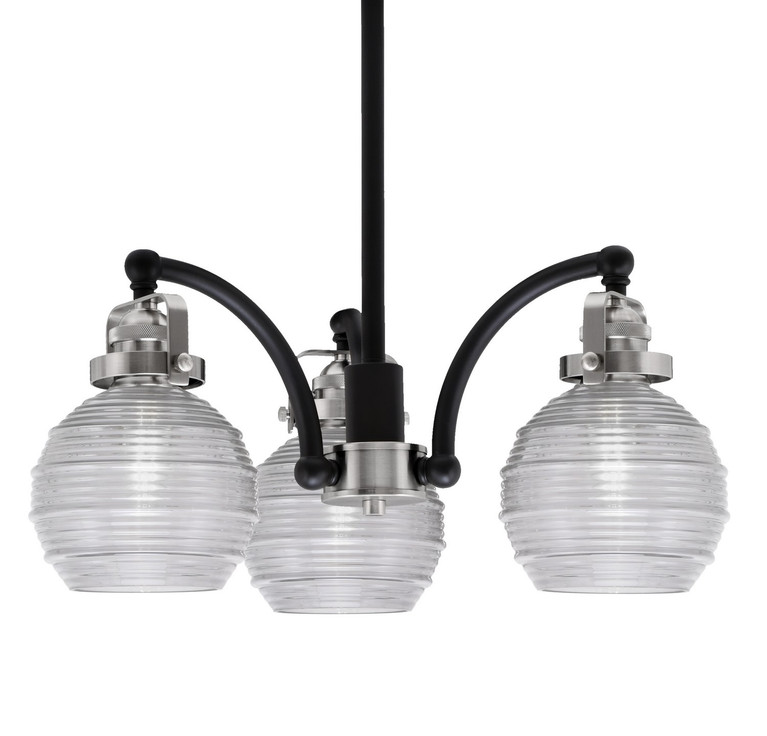 Toltec Lighting - 1943-MBBN-5110 - Three Light Chandelier - Easton - Matte Black & Brushed Nickel