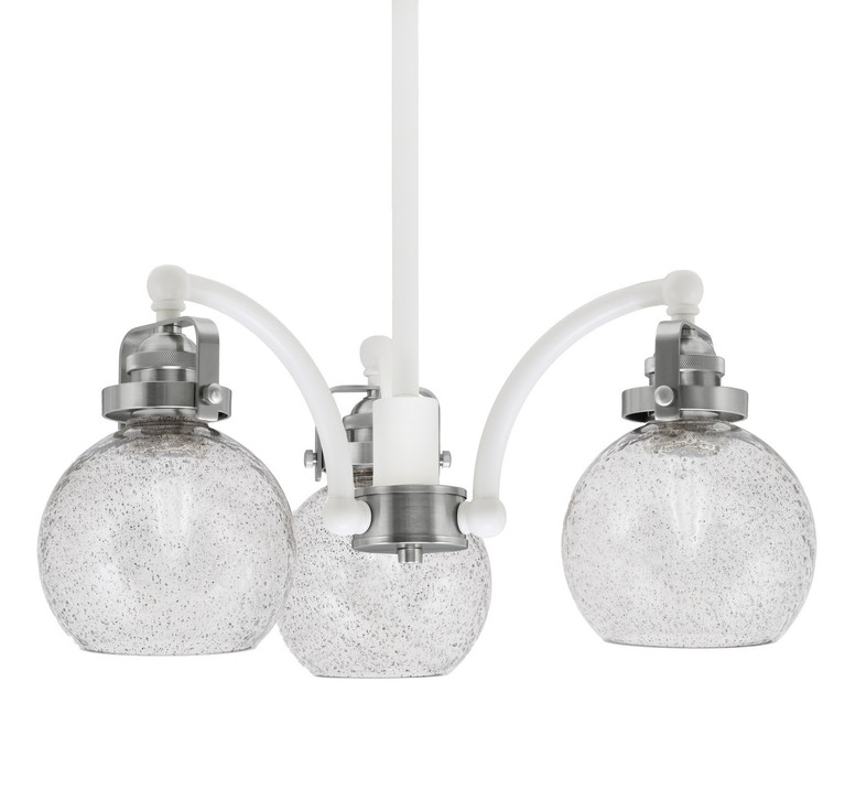 Toltec Lighting - 1943-WHBN-4102 - Three Light Chandelier - Easton - White & Brushed Nickel