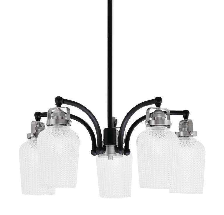 Toltec Lighting - 1945-MBBN-4250 - Five Light Chandelier - Easton - Matte Black & Brushed Nickel