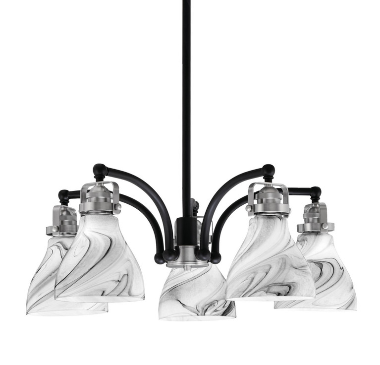 Toltec Lighting - 1945-MBBN-4769 - Five Light Chandelier - Easton - Matte Black & Brushed Nickel