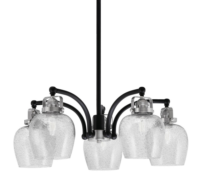 Toltec Lighting - 1945-MBBN-4812 - Five Light Chandelier - Easton - Matte Black & Brushed Nickel
