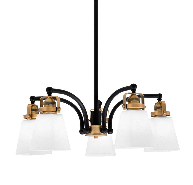 Toltec Lighting - 1945-MBBR-460 - Five Light Chandelier - Easton - Matte Black & Brass