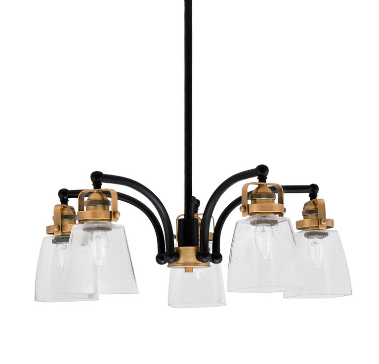 Toltec Lighting - 1945-MBBR-461 - Five Light Chandelier - Easton - Matte Black & Brass