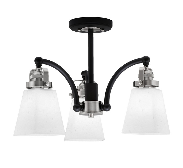 Toltec Lighting - 1947-MBBN-460 - Three Light Semi-Flush Mount - Easton - Matte Black & Brushed Nickel