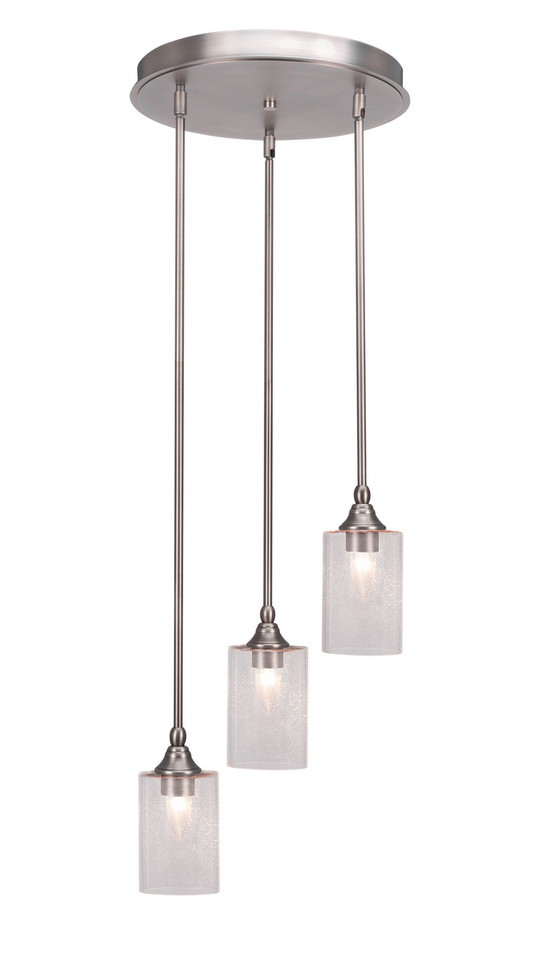 Toltec Lighting - 2143-BN-300 - Three Light Cluster Pendalier - Empire - Brushed Nickel
