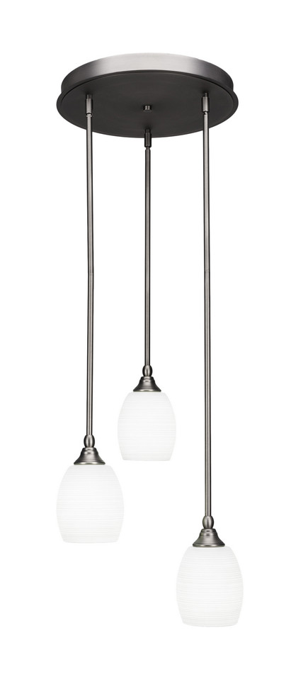 Toltec Lighting - 2143-BN-4021 - Three Light Pendalier - Empire - Brushed Nickel