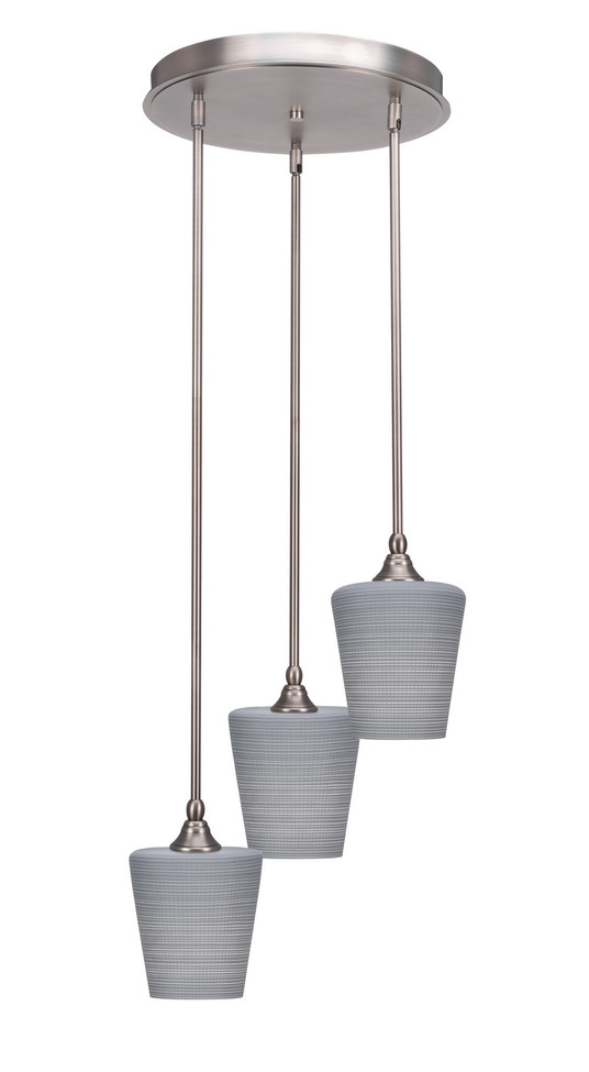 Toltec Lighting - 2143-BN-4032 - Three Light Cluster Pendalier - Empire - Brushed Nickel