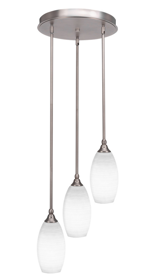 Toltec Lighting - 2143-BN-4041 - Three Light Cluster Pendalier - Empire - Brushed Nickel