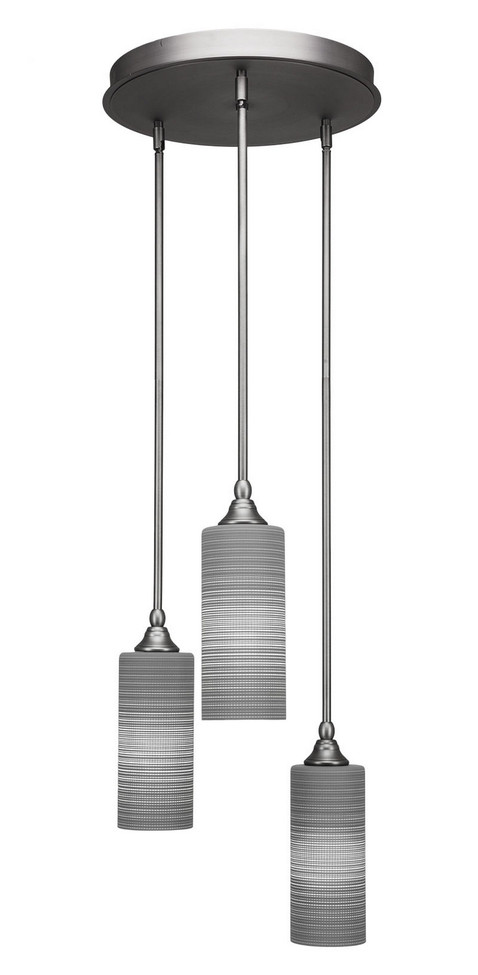 Toltec Lighting - 2143-BN-4092 - Three Light Cluster Pendalier - Empire - Brushed Nickel