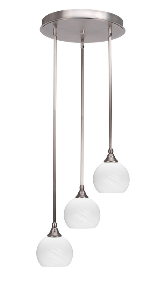 Toltec Lighting - 2143-BN-4101 - Three Light Cluster Pendalier - Empire - Brushed Nickel