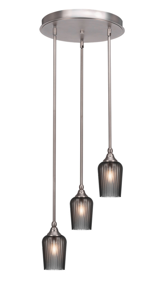 Toltec Lighting - 2143-BN-4252 - Three Light Cluster Pendalier - Empire - Brushed Nickel