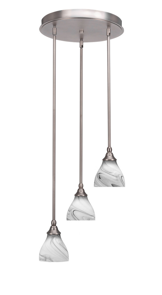 Toltec Lighting - 2143-BN-4769 - Three Light Cluster Pendalier - Empire - Brushed Nickel